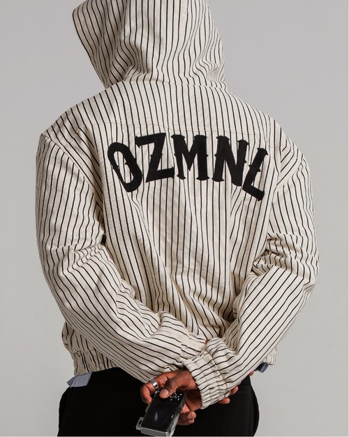"Dugouts" Pinstripe Clasp Buckle Jacket