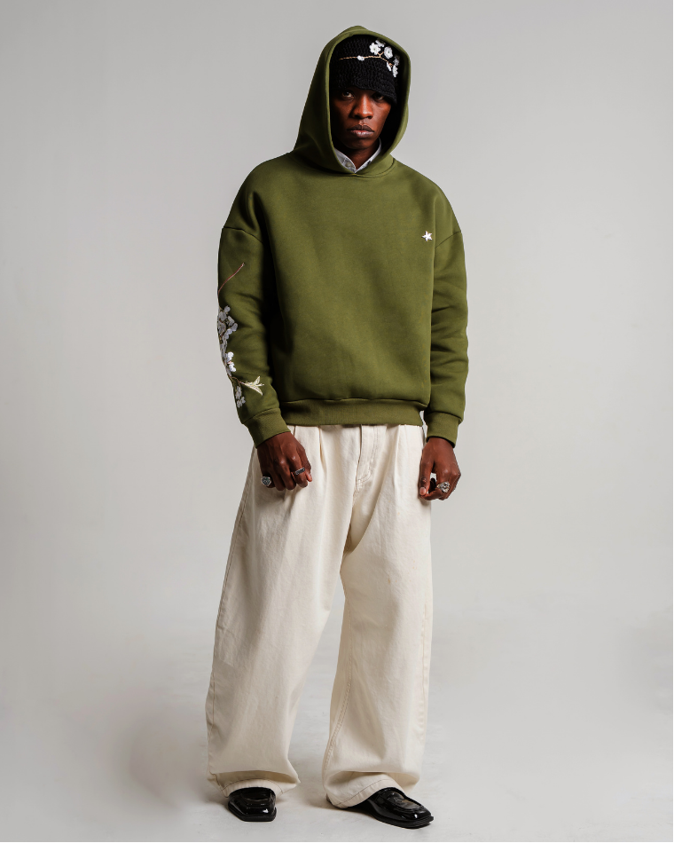 “Sampaguita” Luxury Hoodie OLIVE GREEN