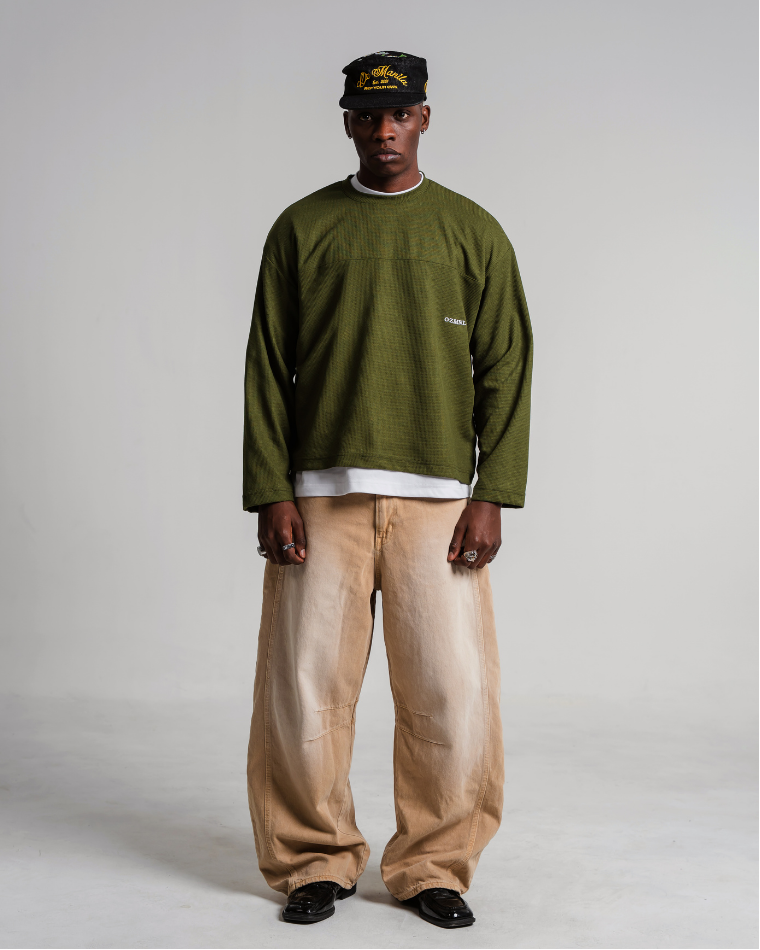 Waffle Long Sleeve OLIVE GREEN