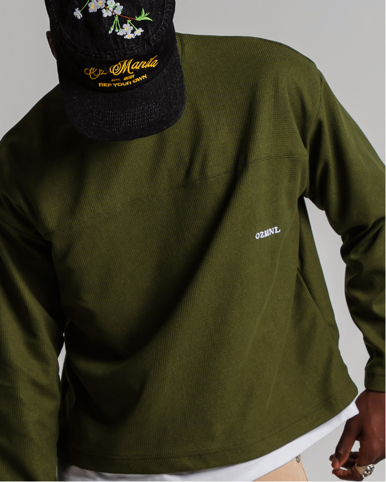 Waffle Long Sleeve OLIVE GREEN