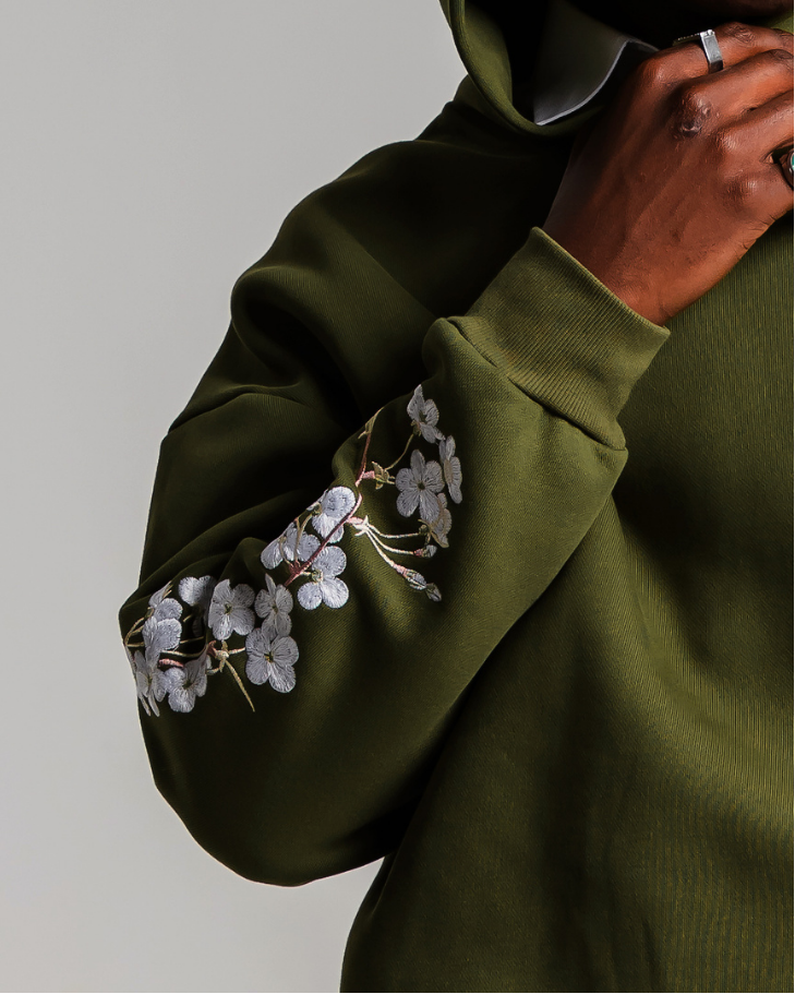“Sampaguita” Luxury Hoodie OLIVE GREEN