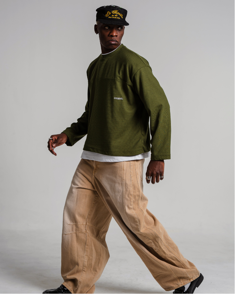 Waffle Long Sleeve OLIVE GREEN