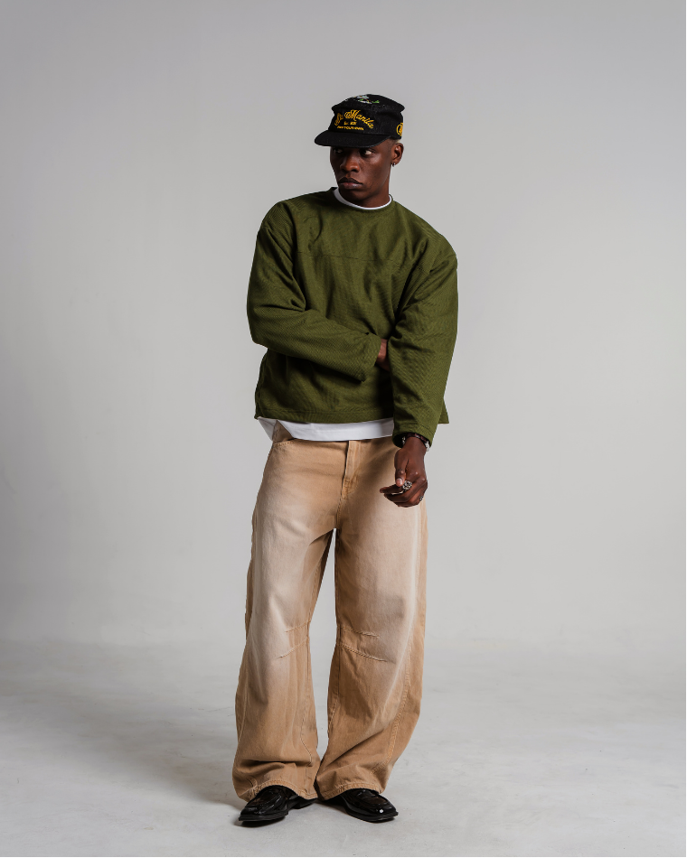 Waffle Long Sleeve OLIVE GREEN