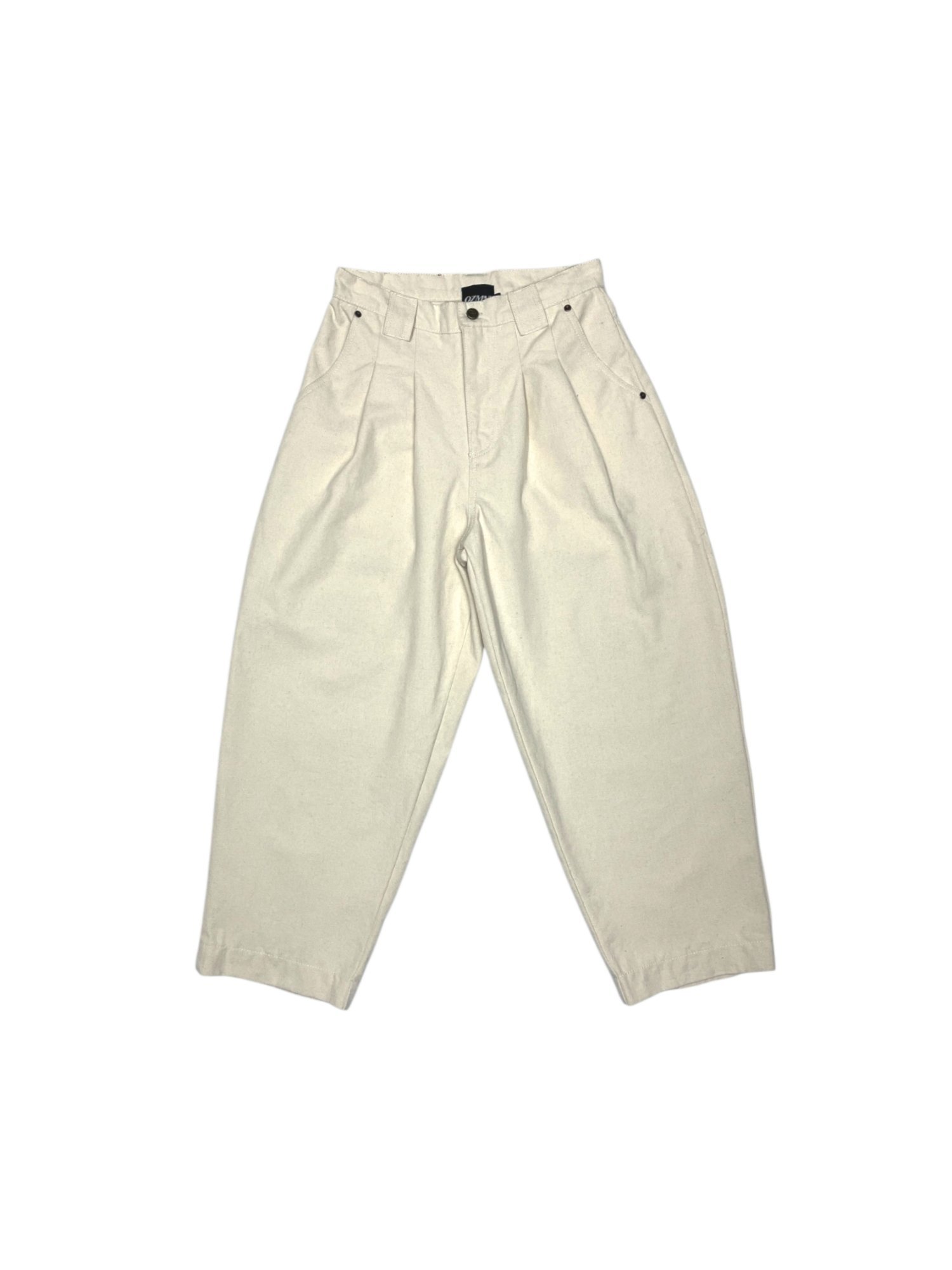 PLEATED WORKER PANTS "OAT"
