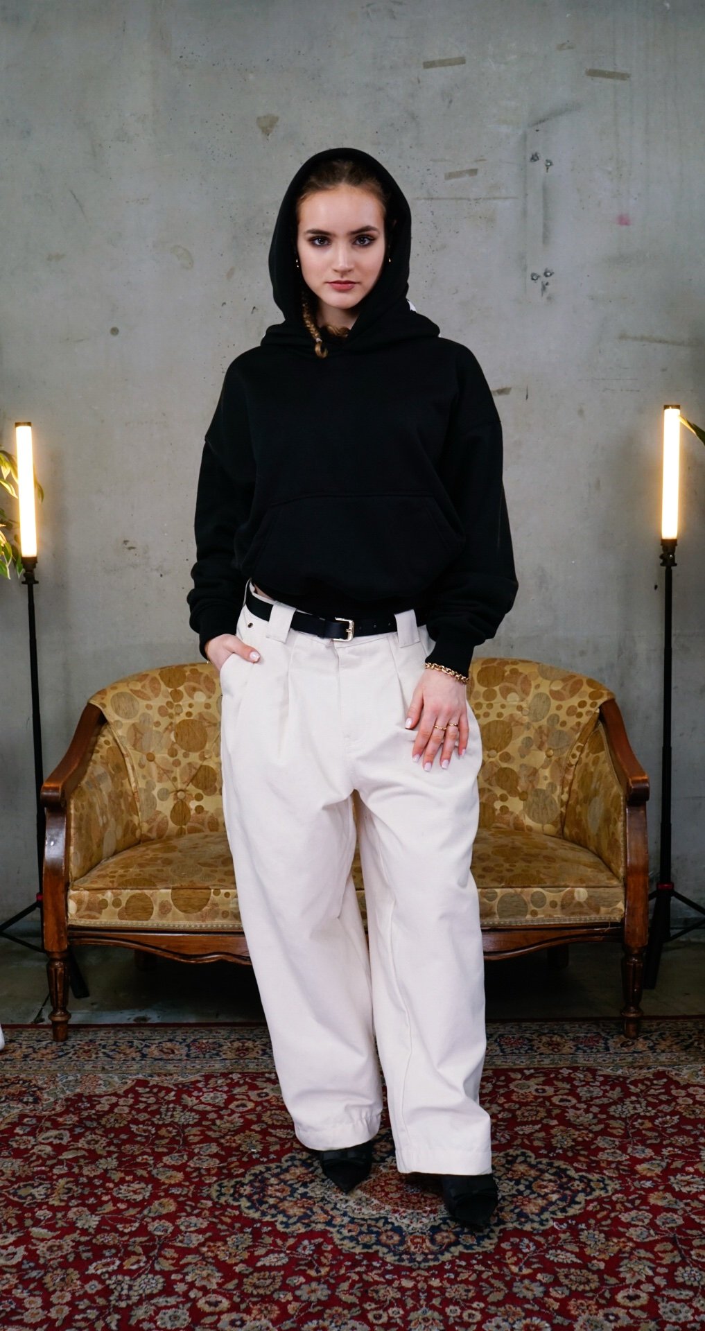 YING YANG DOUBLE HOODIE "BLACK" - Image 4