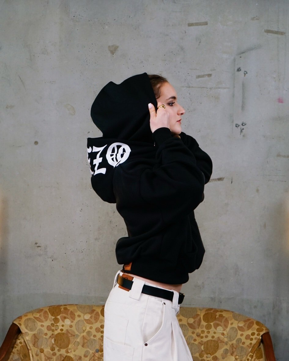 YING YANG DOUBLE HOODIE "BLACK" - Image 5