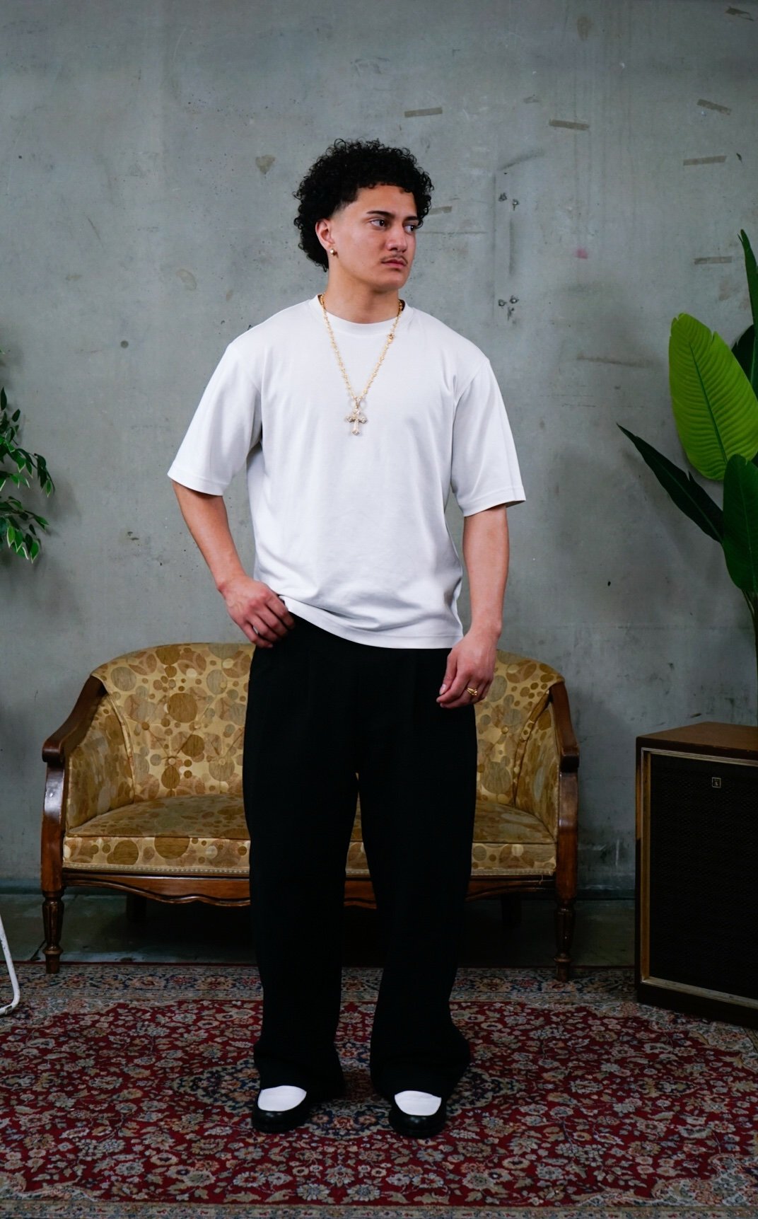 PLEATED WORKER PANTS "BLACK" - Image 6