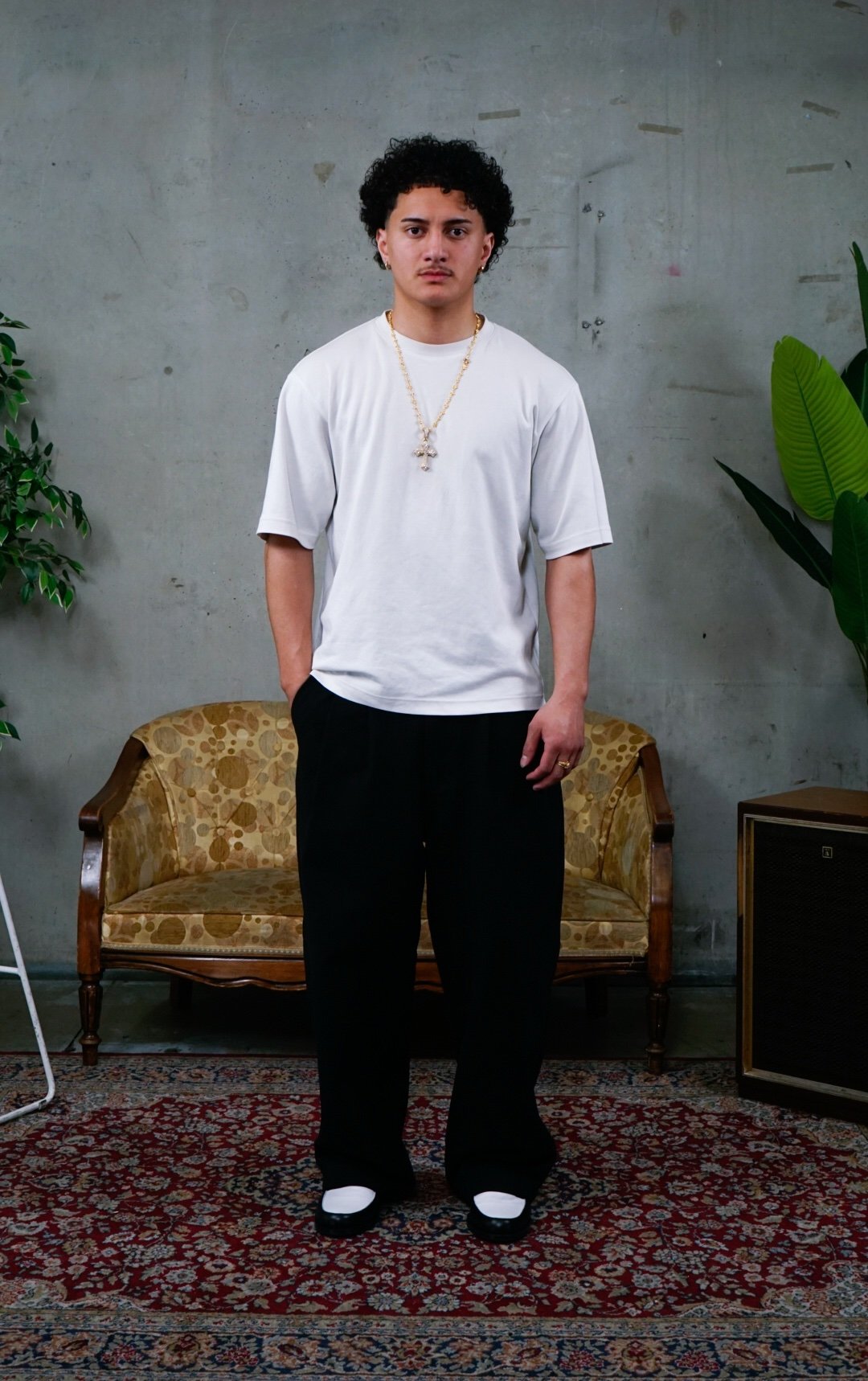 PLEATED WORKER PANTS "BLACK" - Image 2