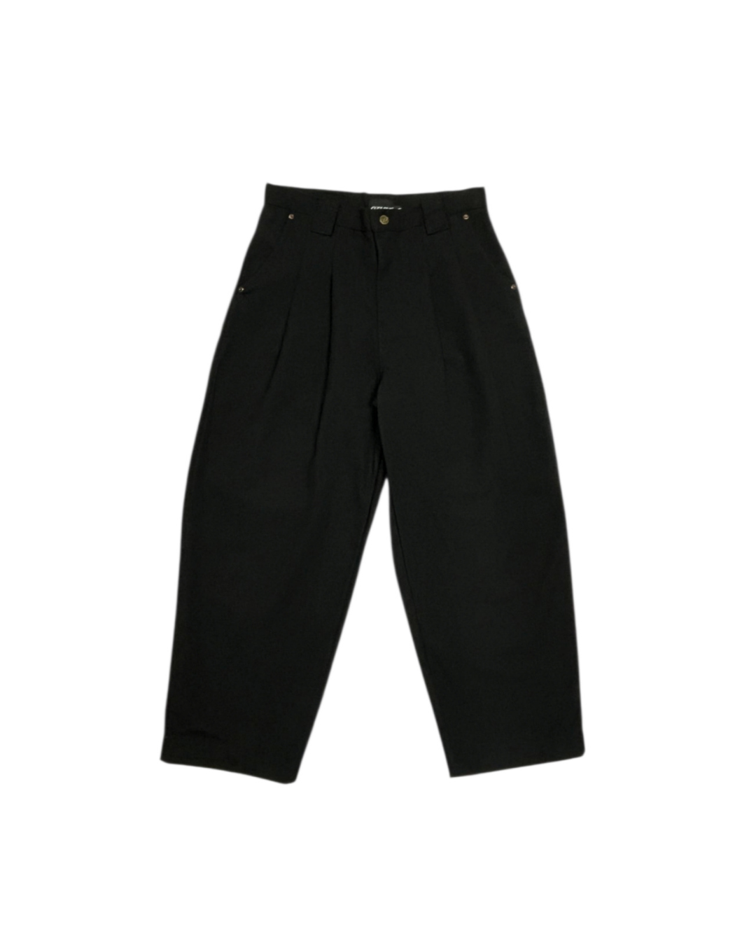 PLEATED WORKER PANTS "BLACK"